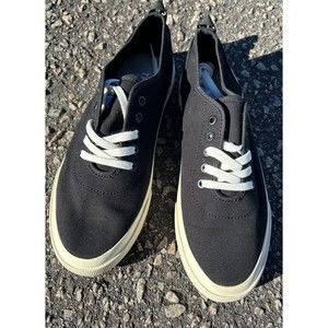 Everlane Unisex Black Forever Canvas Low Top Lace-Up Sneakers Women 8/Men 6 New